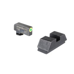 AMERIGLO 1L TALL OPTIC COMPATIBLE SIGHT SET FOR GLOCK 43X/48 MOS, GREEN TRITIUM W/ LUMIGREEN OUTLINE, BLACK REAR, 