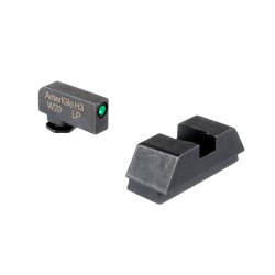 AMERIGLO 1L TALL OPTIC COMPATIBLE SIGHT SET FOR GLOCK 43X/48 MOS, GREEN TRITIUM W/ BLACK OUTLINE, BLACK REAR, 