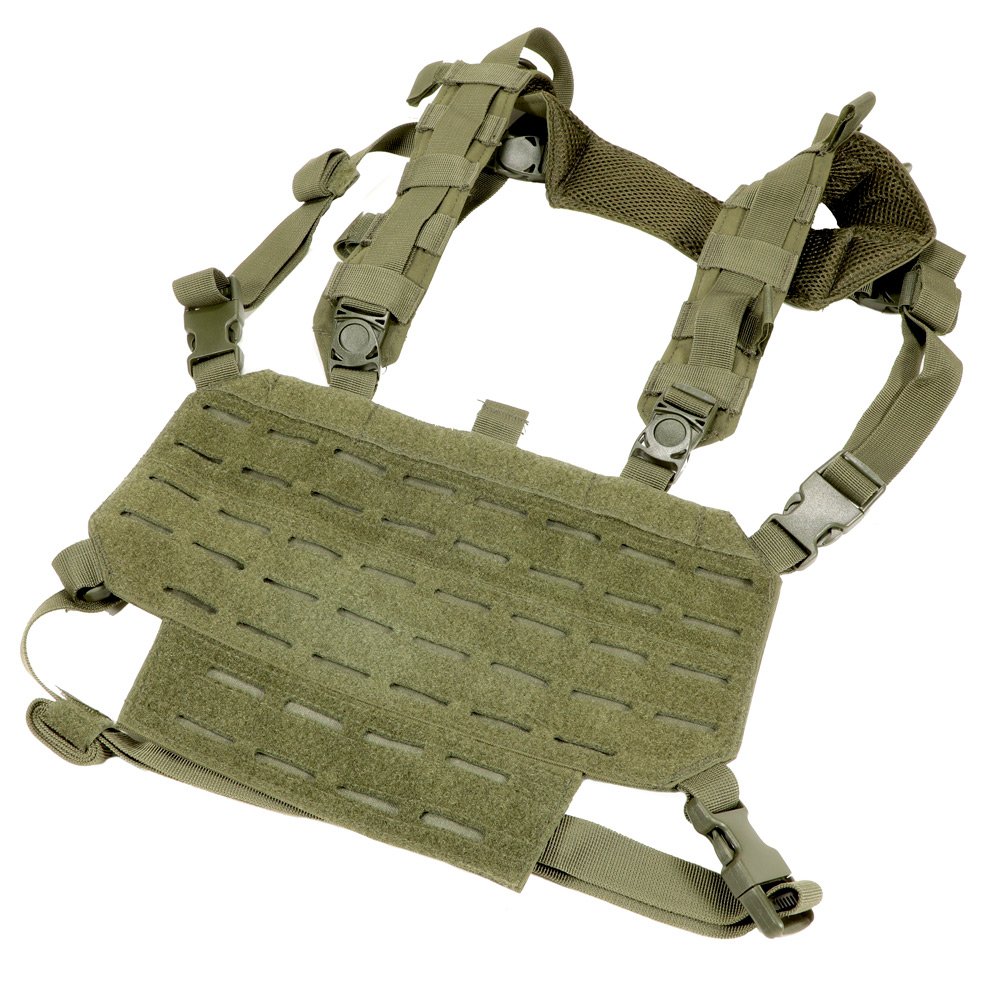 Lightweight Chest Rig, Molle and Velcro Comparable, ODG, Olive Drab ...