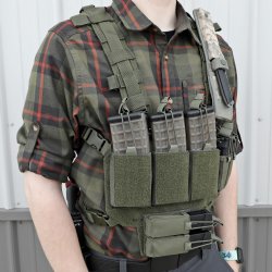 Lightweight Chest Rig, Molle and Velcro Comparable, ODG, Olive Drab ...