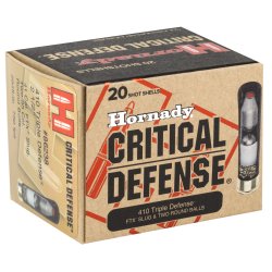 HORNADY CRITICAL DEFENSE 410GA, 2.5 INCH TRIPLE DEFENSE, 20RD/BOX