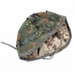 GERMAN REVERSIBLE HELMET COVER, DESERT & FOREST CAMO