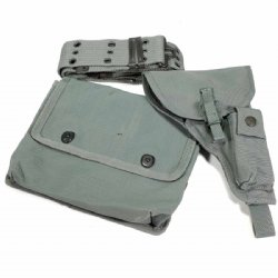 ITALIAN BELT W/ POUCH AND HOLSTER SET, TYPE 2, FOLIAGE GREEN