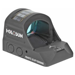 HOLOSUN 407C X2 MICRO REFLEX SIGHT, SOLAR, RED 2 MOA DOT