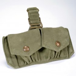 British Enfield Cartridge Pouch, Canvas, WWII, SMLE, MAG-2351, RTG Parts