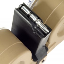 RWB AR15 100RD DOUBLE DRUM MAG WITH POUCH, TAN