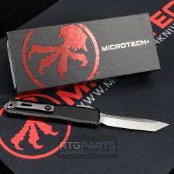 MICROTECH ULTRATECH GEN III ZERO BLADE PLAY OTF AUTOMATIC KNIFE, 3.5" M390 T/E TANTO, STONEWASH, 1123-10