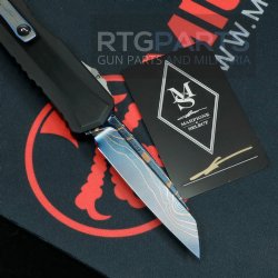 MICROTECH CYPHER II MARFIONE SELECT, S/E WHARNCLIFFE, BLUED BAKER FORGE COPPERMAI DAMASCUS, BLACK AIRCRAFT ALLOY, BLUE TITANIUM ACCENTS, 1241-16MS1