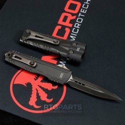 MICROTECH LUMINARY D/E WITH SUREFIRE STILETTO PRO II KIT, BLACK, 3.56 INCH BLADE, DLC STONEWASH FULL SERRATED, 1270-3DLCTSET