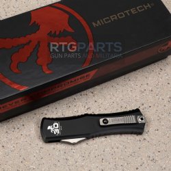 MICROTECH HERA II MINI D/E BAYONET OTF, AUTOMATIC KNIFE, BLACK 30TH ANNIVERSARY, 3 INCH, STONEWASH, 1701M-1030