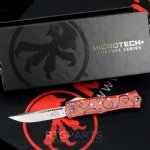 MICROTECH HERA II MINI S/E OTF, AUTOMATIC KNIFE, CHRISTMAS RED, 3 INCH, STONEWASH, 1703M-10RDCMAS