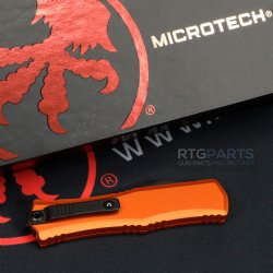 MICROTECH HERA II MINI S/E RECURVE OTF, AUTOMATIC KNIFE, ORANGE, 3 INCH, BLACK BLADE, 1705M-1OR