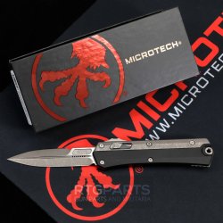 MICROTECH GLYKON D/E OTF AUTOMATIC KNIFE, BLACK, 3.75 INCH, APOCALYPTIC, 184-10AP