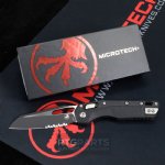 MICROTECH STANDARD ISSUE MSI, S/E, RAM-LOK, BLACK POLYMER, 3.9 INCH, BLACK BLADE, PARTIAL SERRATED, 210T-2PMBK