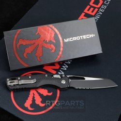 MICROTECH STANDARD ISSUE MSI, S/E, RAM-LOK, BLACK POLYMER, 3.9 INCH, BLACK BLADE, PARTIAL SERRATED, 210T-2PMBK