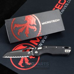 MICROTECH STANDARD ISSUE MSI, S/E, RAM-LOK, BLACK POLYMER, 3.9 INCH, BLACK BLADE, FULLY SERRATED, 210T-3PMBK