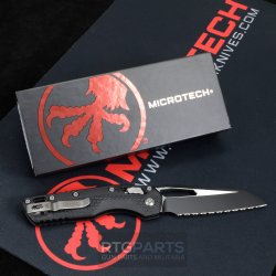 MICROTECH STANDARD ISSUE MSI, S/E, RAM-LOK, BLACK POLYMER, 3.9 INCH, BLACK BLADE, FULLY SERRATED, 210T-3PMBK