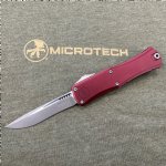 MICROTECH HERA II MINI S/E RECURVE OTF, AUTOMATIC KNIFE, MERLOT, 3 INCH, STONEWASH, 1705M-10MR