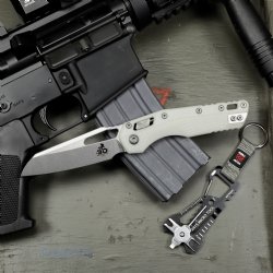 MICROTECH STANDARD ISSUE MSI, 30TH ANNIVERSARY, S/E, RAM-LOK, WHITE POLYMER, 3.9 INCH, APOCALYPTIC, 210T-10APPMWH30