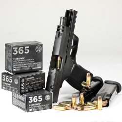 SIG P365 9MM 115GR ELITE V-CROWN JHP, DESIGNED FOR SHORT BARRELS, 20RD BOX