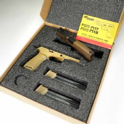 SIG CALIBER X-CHANGE KIT 9MM P320-M17, COYOTE FINISH, INCLUDES THREE MAGS