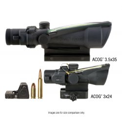 TRIJICON COMPACT ACOG 3X24 7.62X39/123GR, DUAL ILLUMINATION GREEN HORSESHOE DOT BCD W/ Q-LOC MOUNT, TA50-C-400362